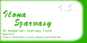 ilona szarvasy business card